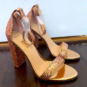 pink glittery high heels